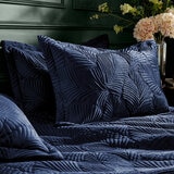 Paoletti Palmeria Velvet Navy Duvet Cover Set in 3 Sizes