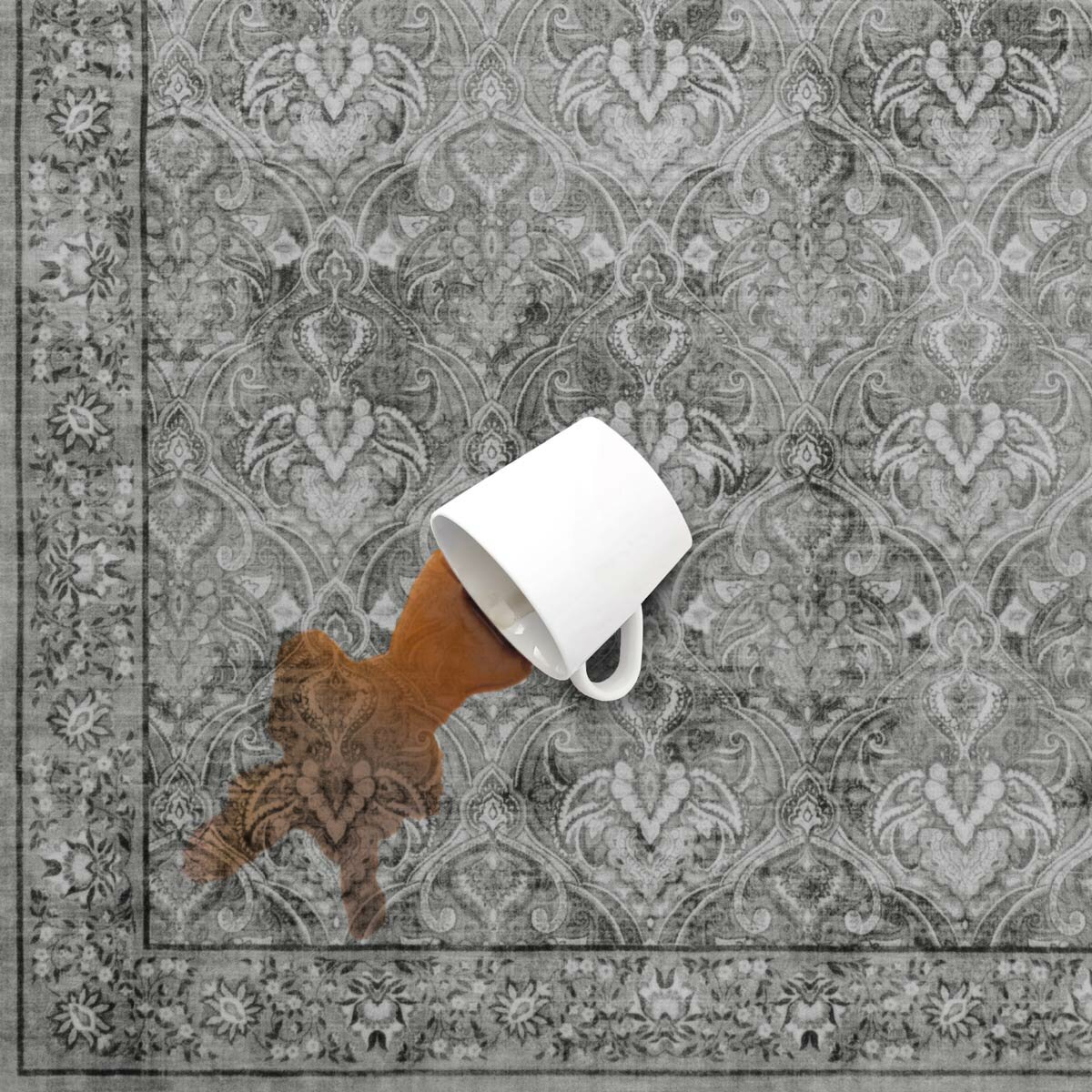 Wyatt & Ash Washable Area Rug in Grey, 183 x 274cm