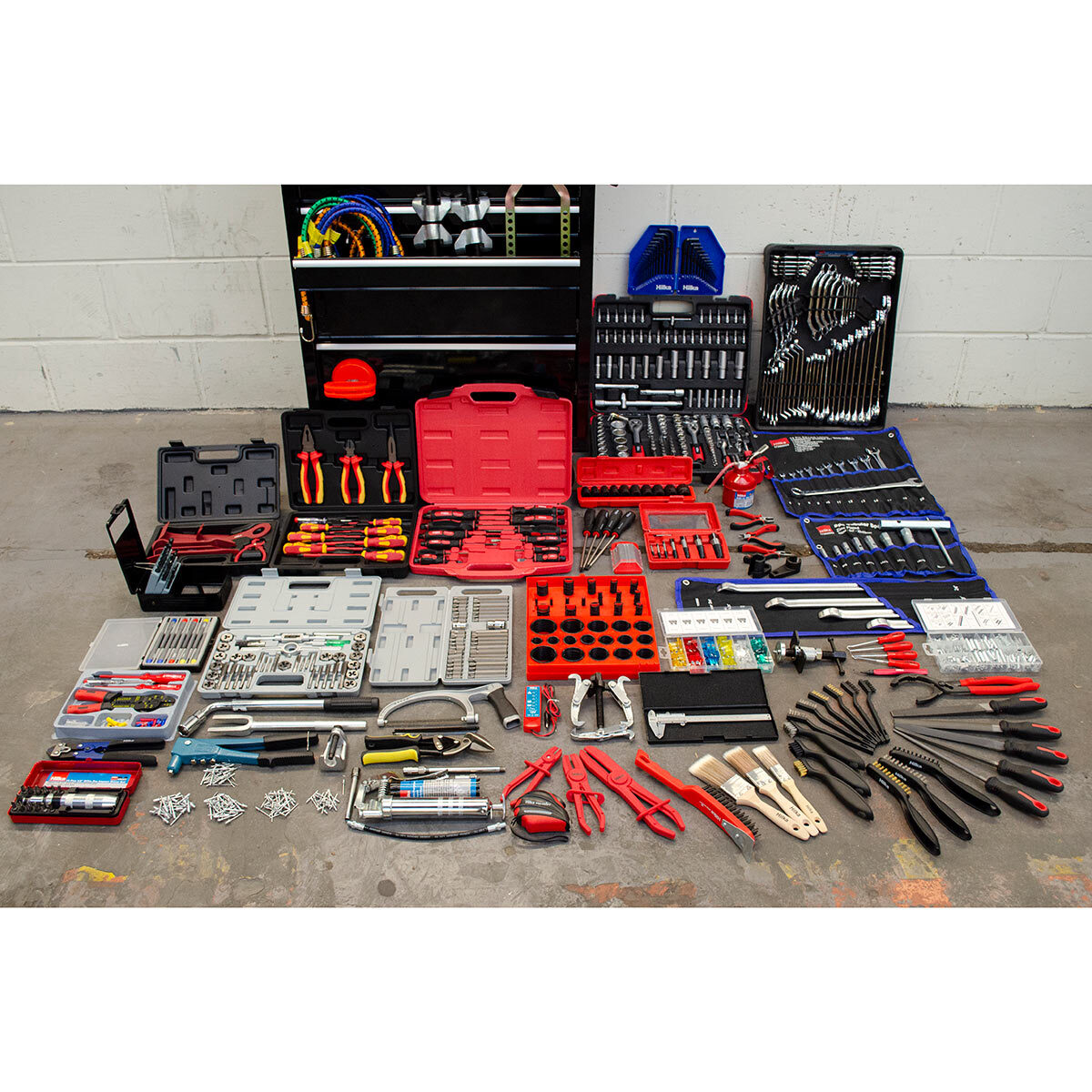 Cut out image of tool chest with included tools