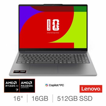 Lenovo IdeaPad Slim 5 Copilot +, AMD Ryzen AI 7, 16GB RAM, 512GB SSD, 16 Inch OLED Laptop, 83S2000WUK