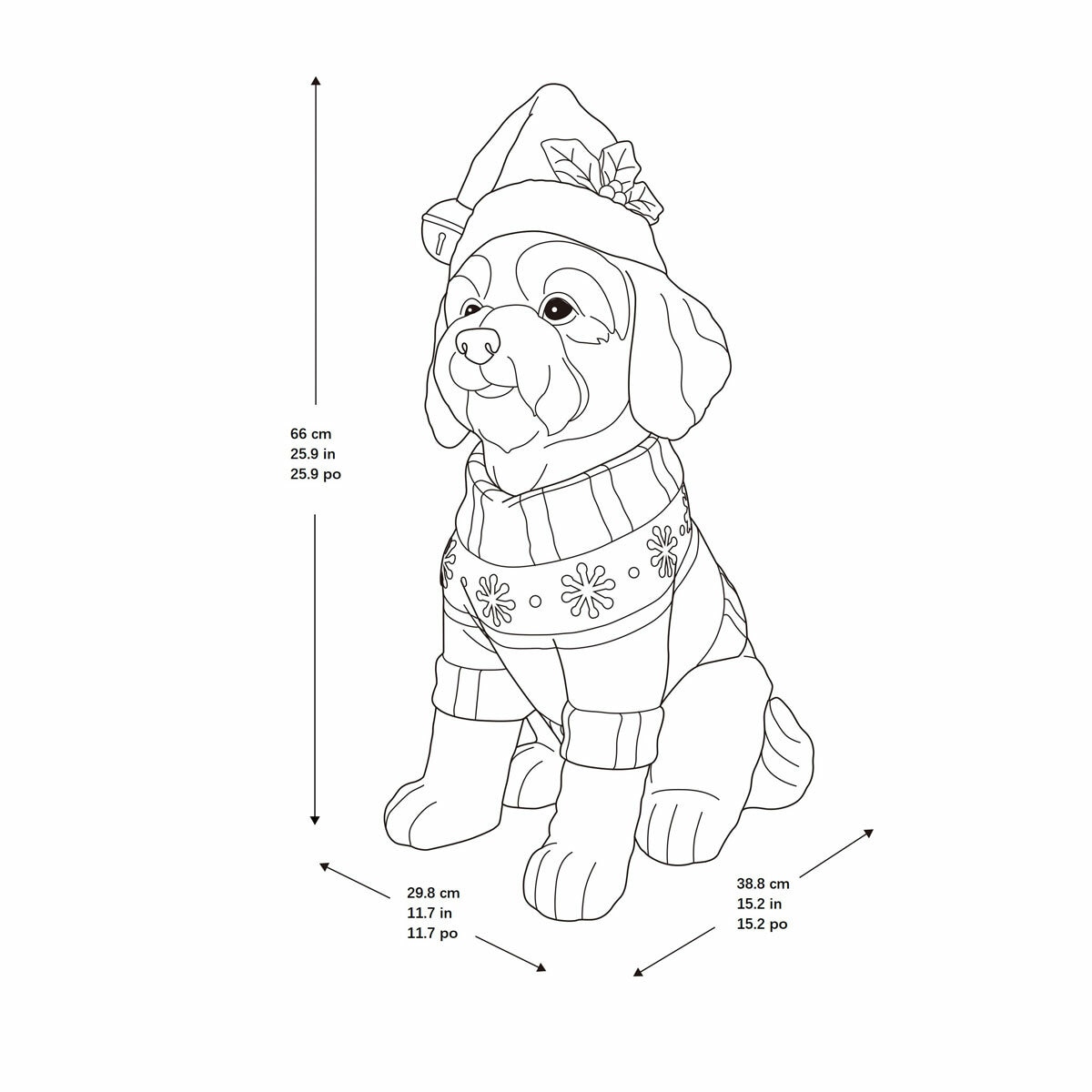 26 inch Christmas Dog Greeter - Doodle in Sweater