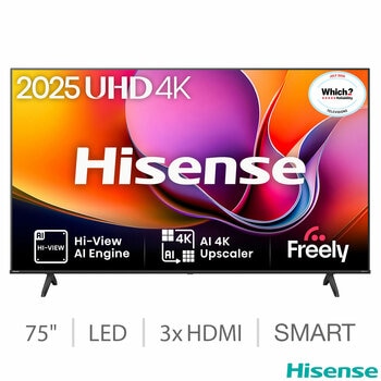 Hisense 75A6QTUK 75 Inch 4K Ultra HD Smart TV Hisense 75A6QTUK 75 Inch 4K Ultra HD Smart TV
