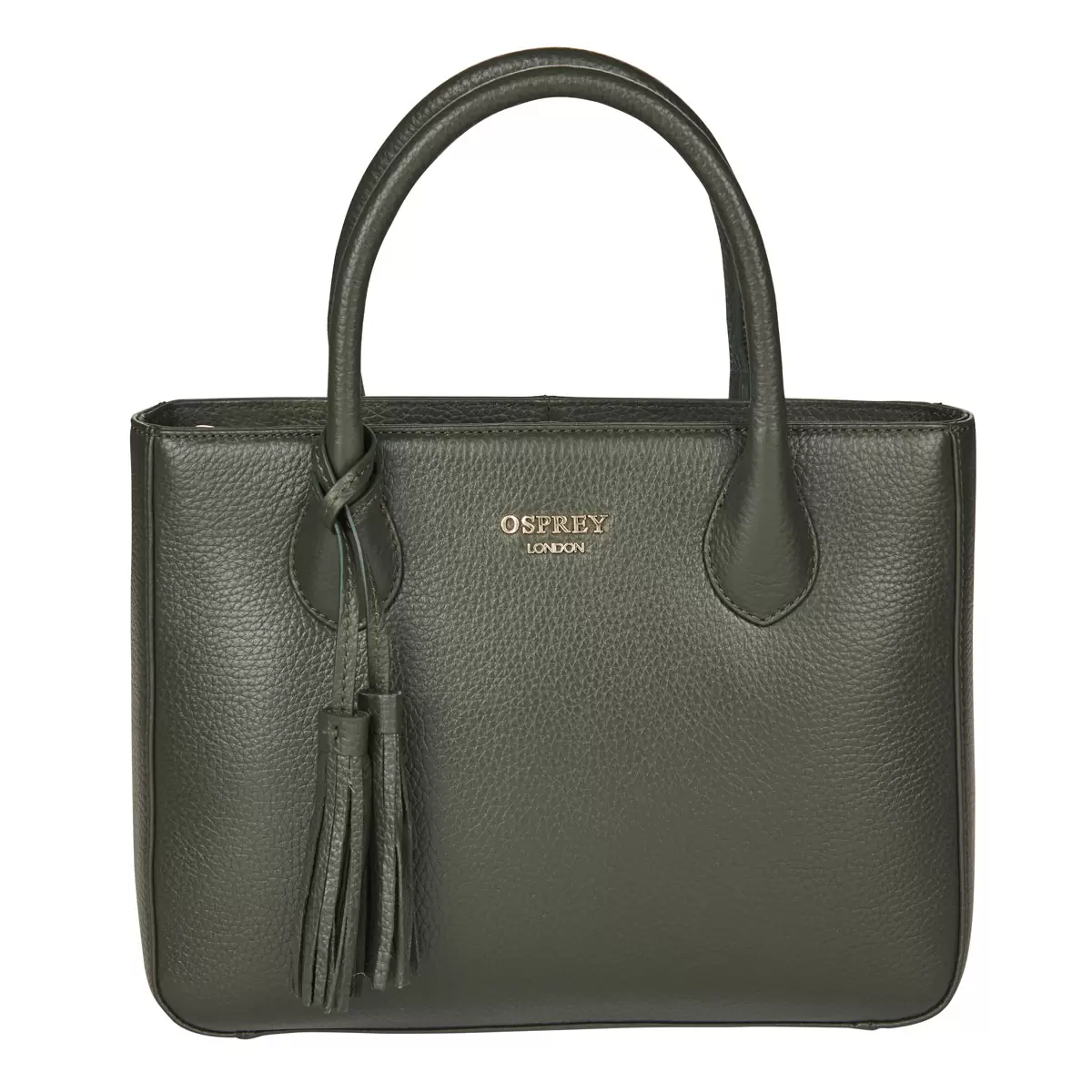 Osprey London Coast Leather Women's Grab Handbag, Forest Green