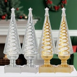 14 inch Lighted Spinning Spiral Glitter Trees