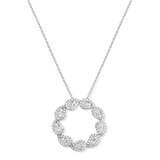 0.87ctw Round Brilliant Cut Diamond Circle Pendant, 18ct White Gold
