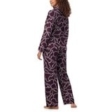 DKNY Women's Notch Collar Pyjama Set in Burgundy