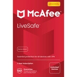 Mcafee Livesafe Premium+ 1 Year Subscription