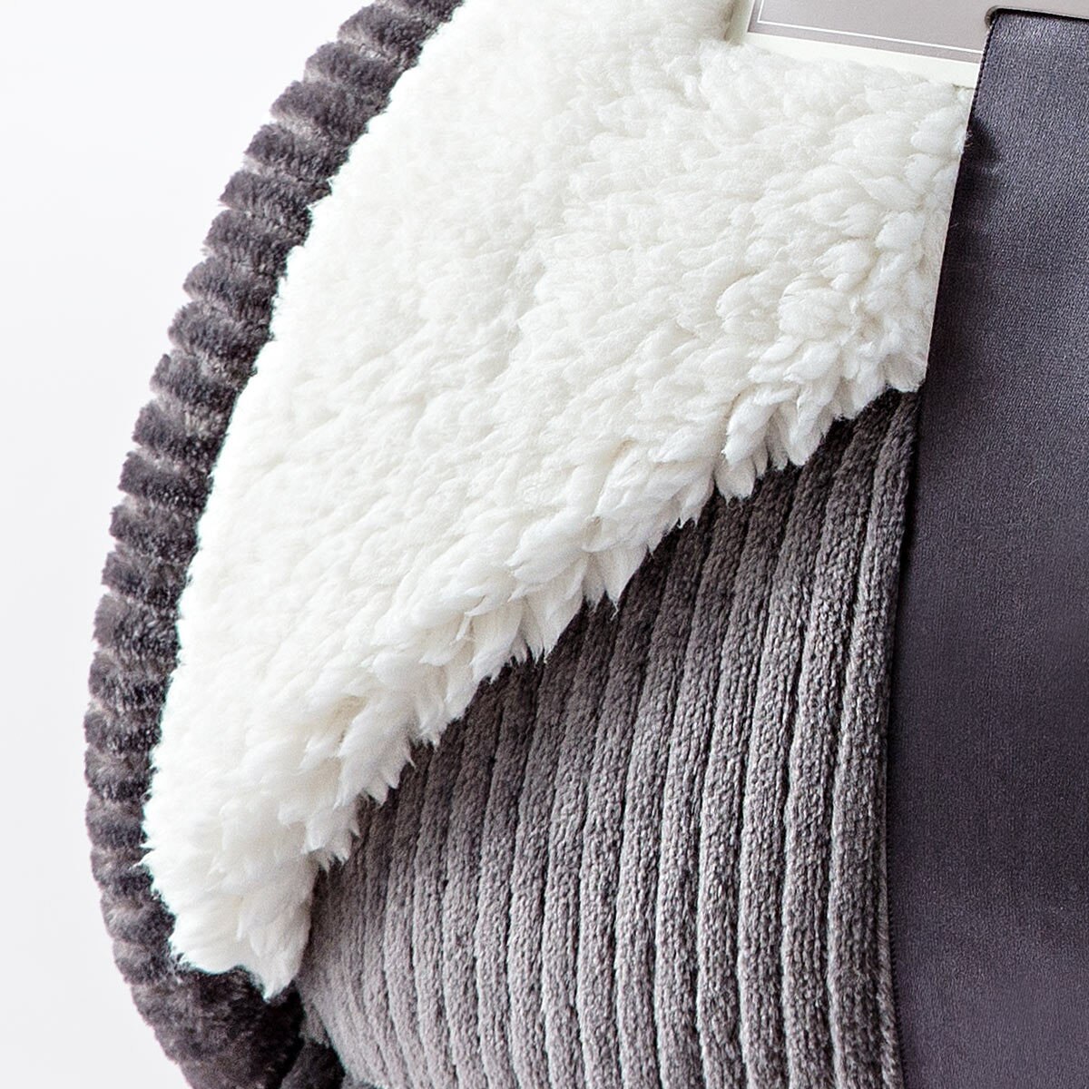 Maison & Jardin King Size Velvet Sherpa Blanket Available in Grey Costco UK