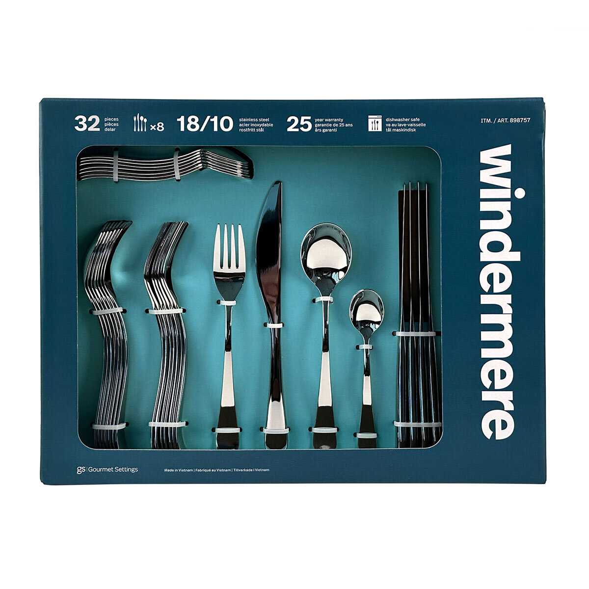 Gourmet Settings Windermere Stainless Steel Cutlery Set, 32 Piece