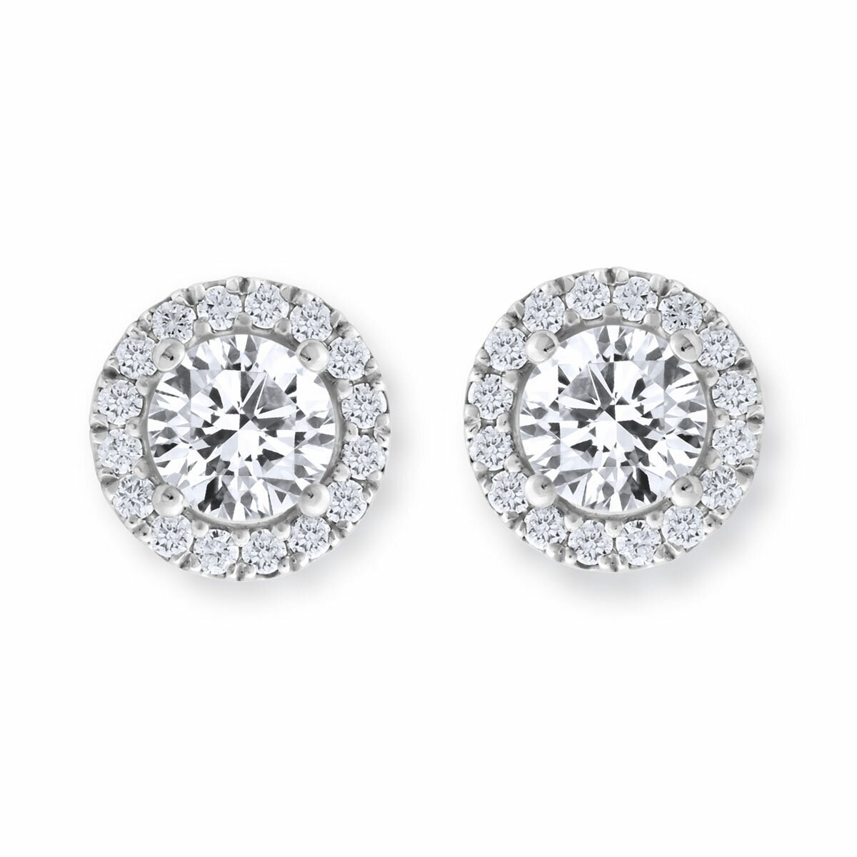 1.22ctw Round Brilliant Cut Diamond Earrings, 18ct White Gold