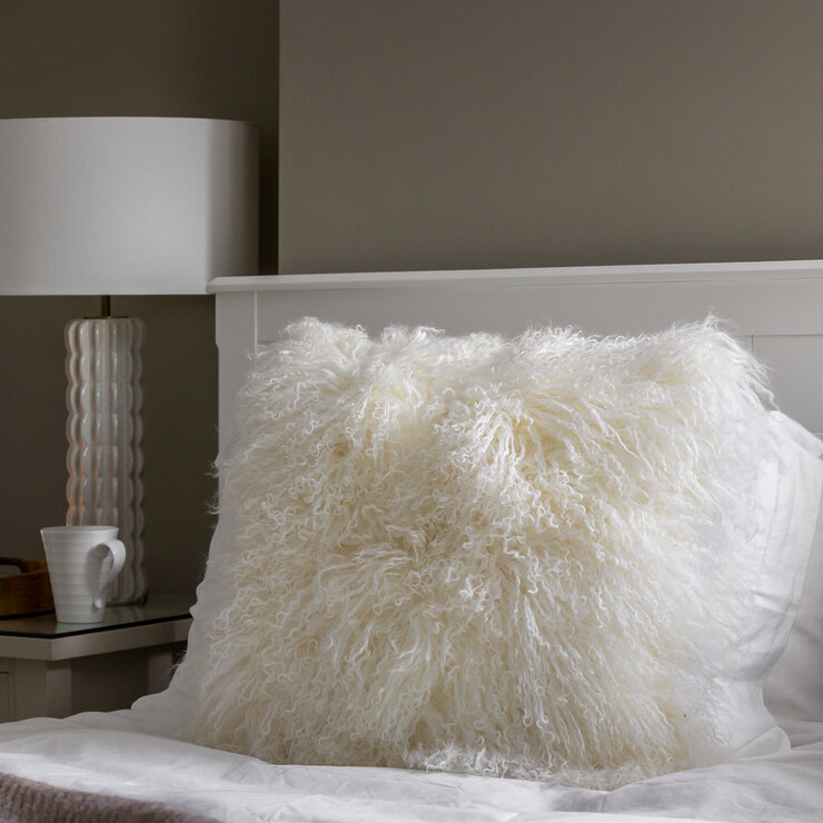 Naturally Sheepskins Mongolian Cushion in 4 Colours, 50 x 50 cm