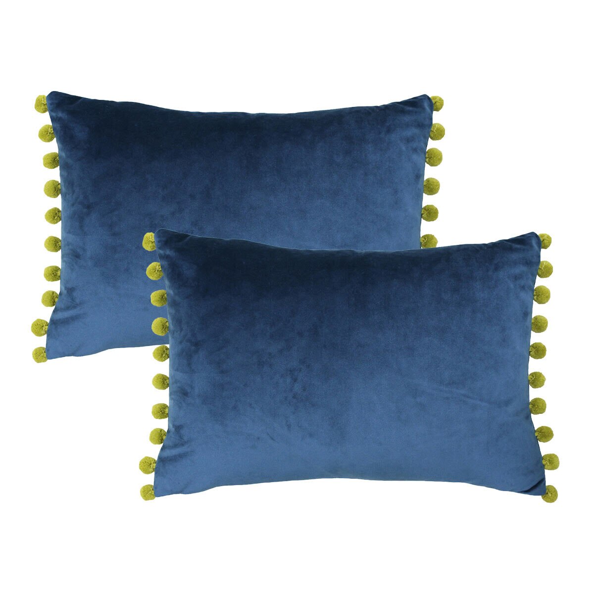Carnival Indigo Velvet Bolster Cushion, 2 Pack Costco UK