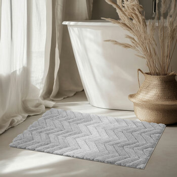 Riviera Home Chevron Ombre Bath Mat in 3 Colours, 55 x 91 cm
