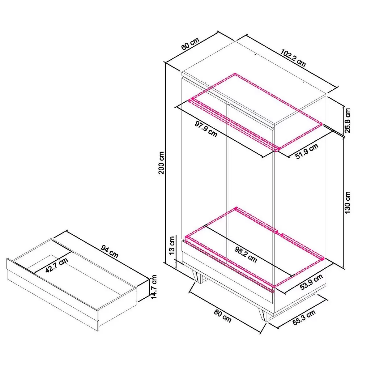 Bentley Designs Tivoli Double Wardrobe