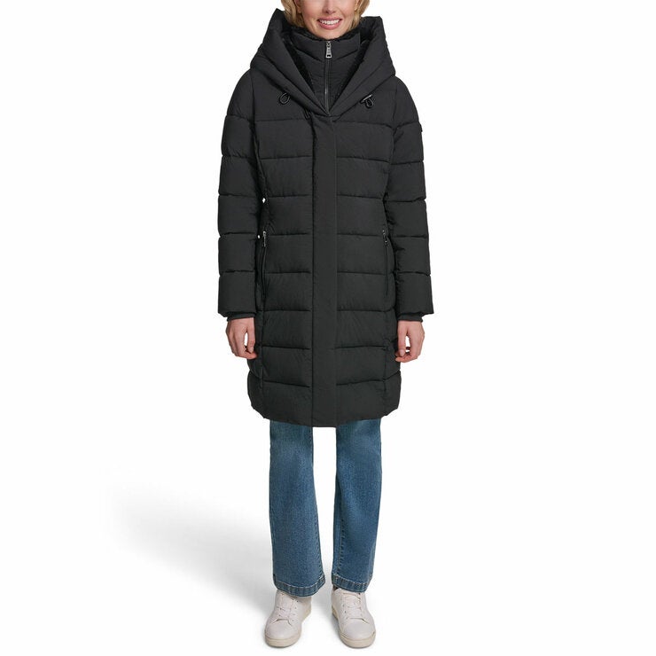 DKNY Women's Puffer Coat with Plush Hood DKNY Women's Puffer Coat with Plush Hood