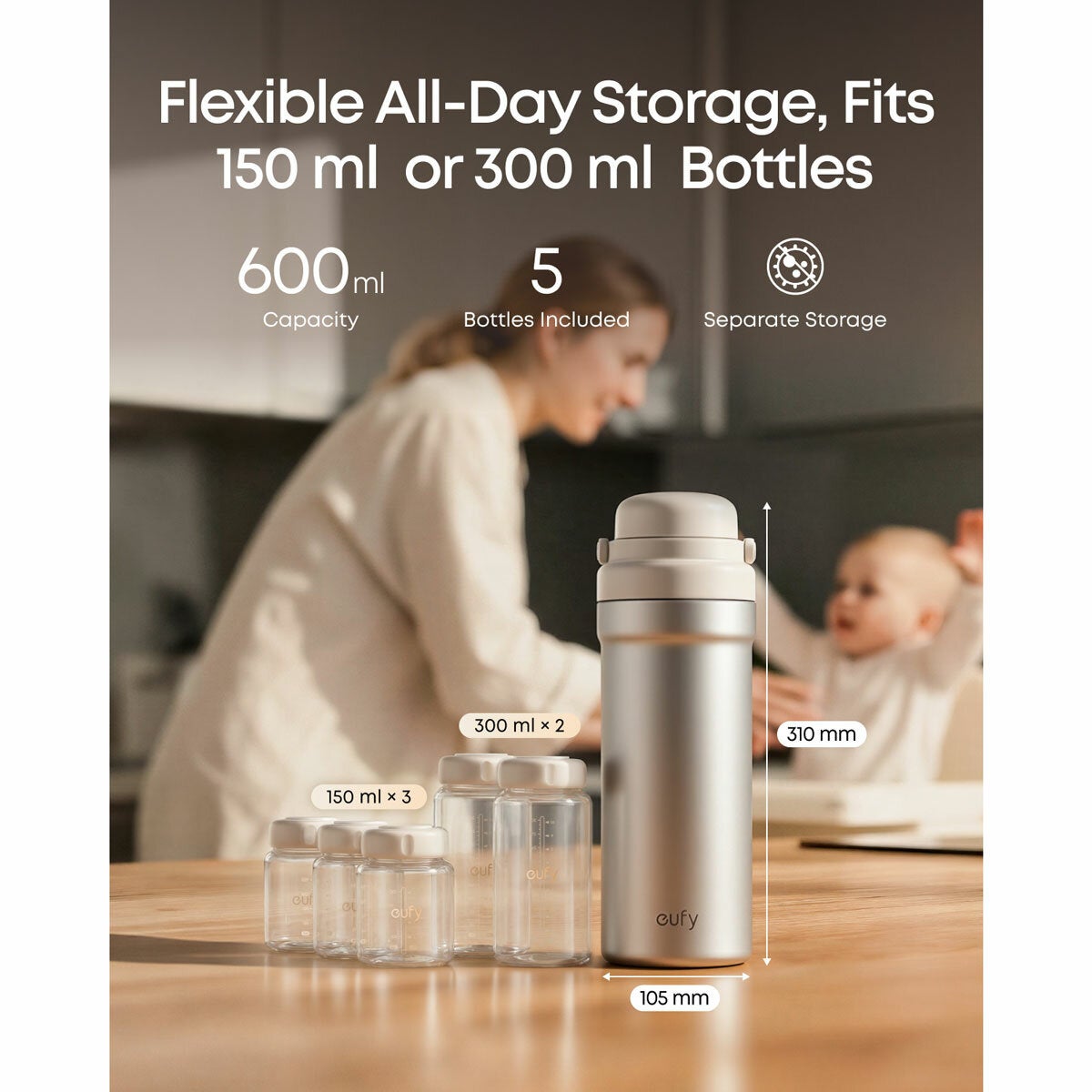 Lifestyle image of flexible all day storag