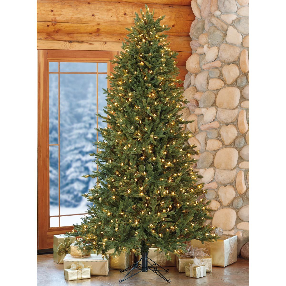 7ft 5 Inch (2.2m) Pre-Lit Aspen Artificial Christmas Tree with 700 Colour Changing LED Lights