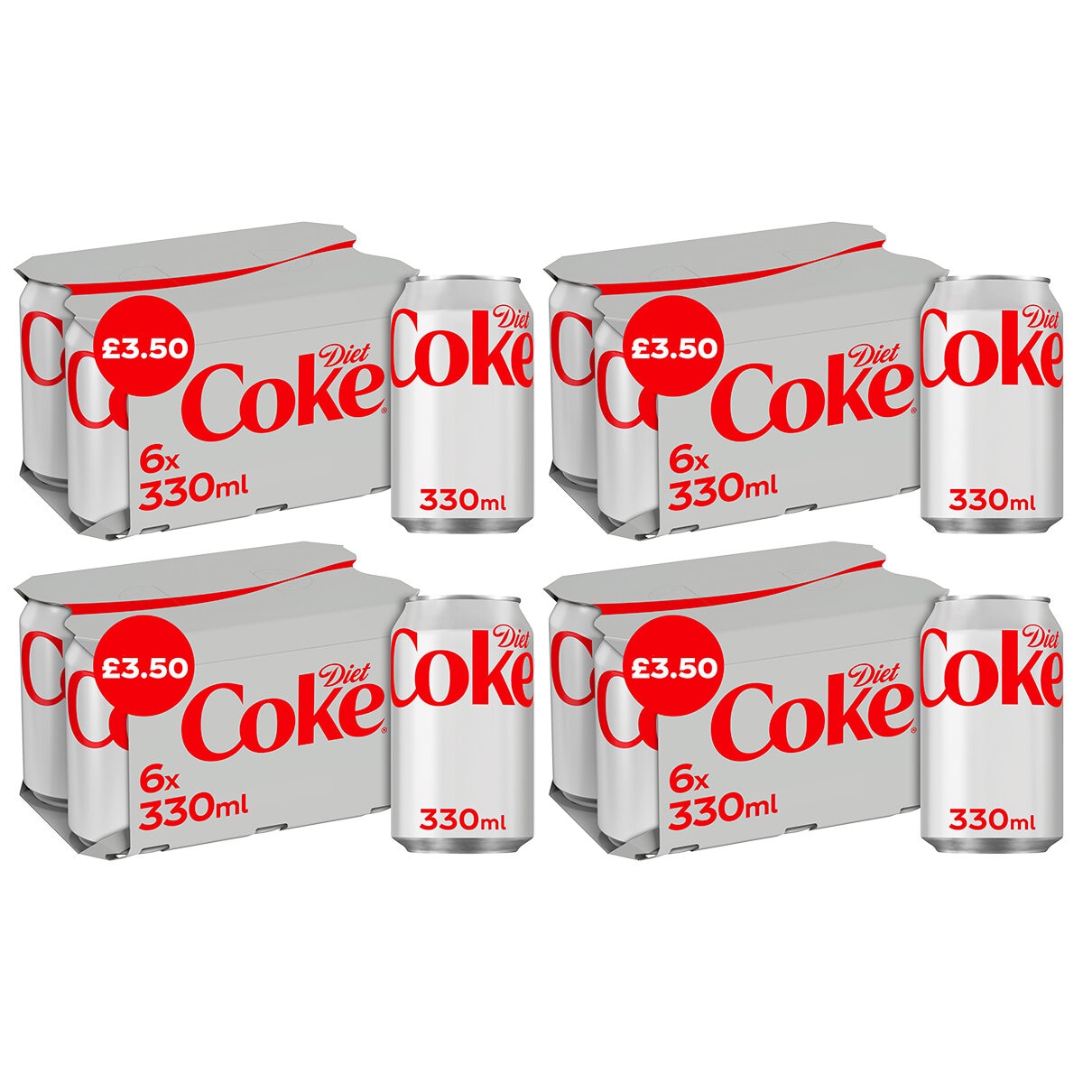 Diet Coke PMP £3.50, 4 x 6 x 330ml