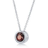 Garnet Birthstone Pendant, 14ct White Gold