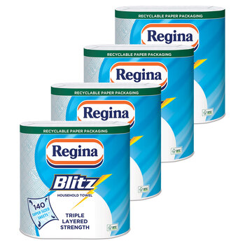 Regina Blitz Household Towel, 4 x 2 Pack (70 Sheets Per Roll)