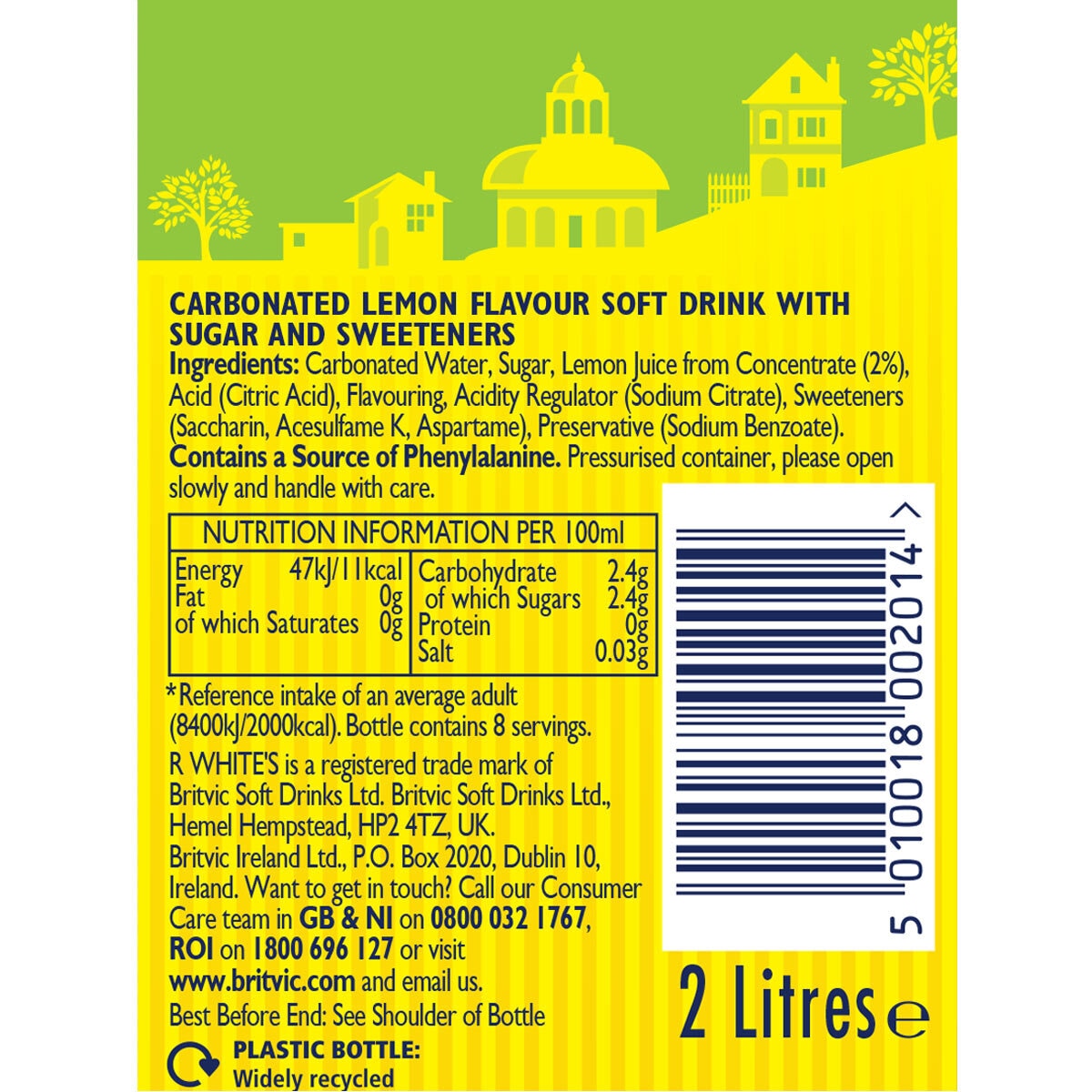 Back of pack informaiton on whait background