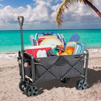 Mac Sports XL Steel Folding Wagon with Brakes