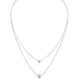 0.33ctw Round Brilliant Cut Diamond Double Layer Pendant, 18ct White Gold