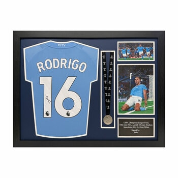 Rodri Signed Framed Manchester City Football Shirt