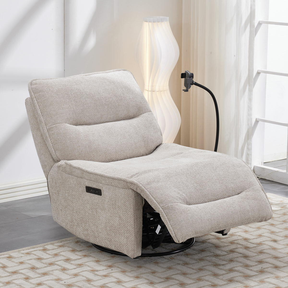 Armchair Beige Lifestyle Reclined