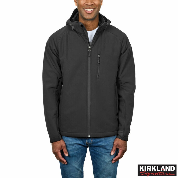Kirkland Signature Men's Sherpa Lined Softshell Jacket in Black Kirkland Signature Men's Sherpa Lined Softshell Jacket in Black