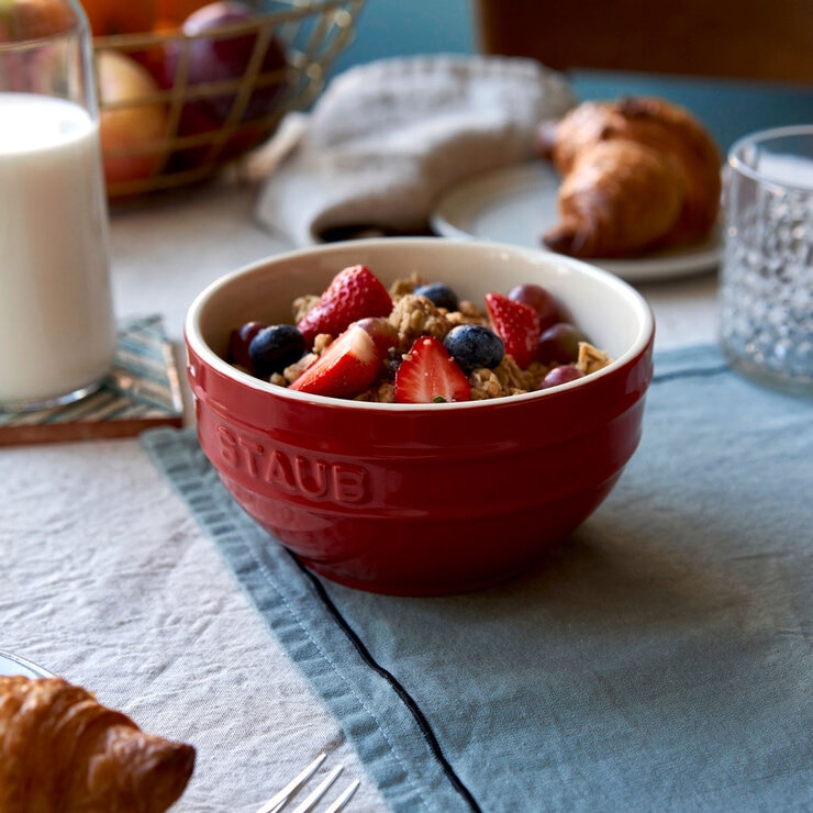 Lifetsyle image of red staub bowl Lifetsyle image of red staub bowl