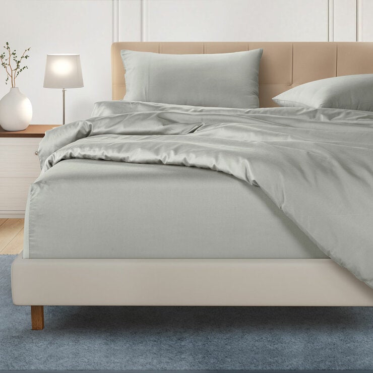Welhome 500 Thread Count Lyocell Cotton Blend Duvet Set in Silver, King Welhome 500 Thread Count Lyocell Cotton Blend Duvet Set in Silver, King