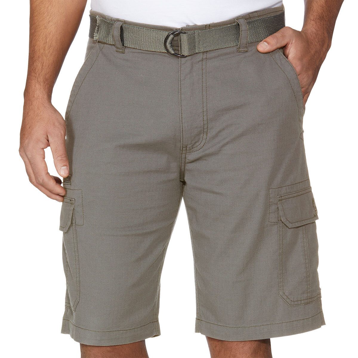 Front image of grey shorts