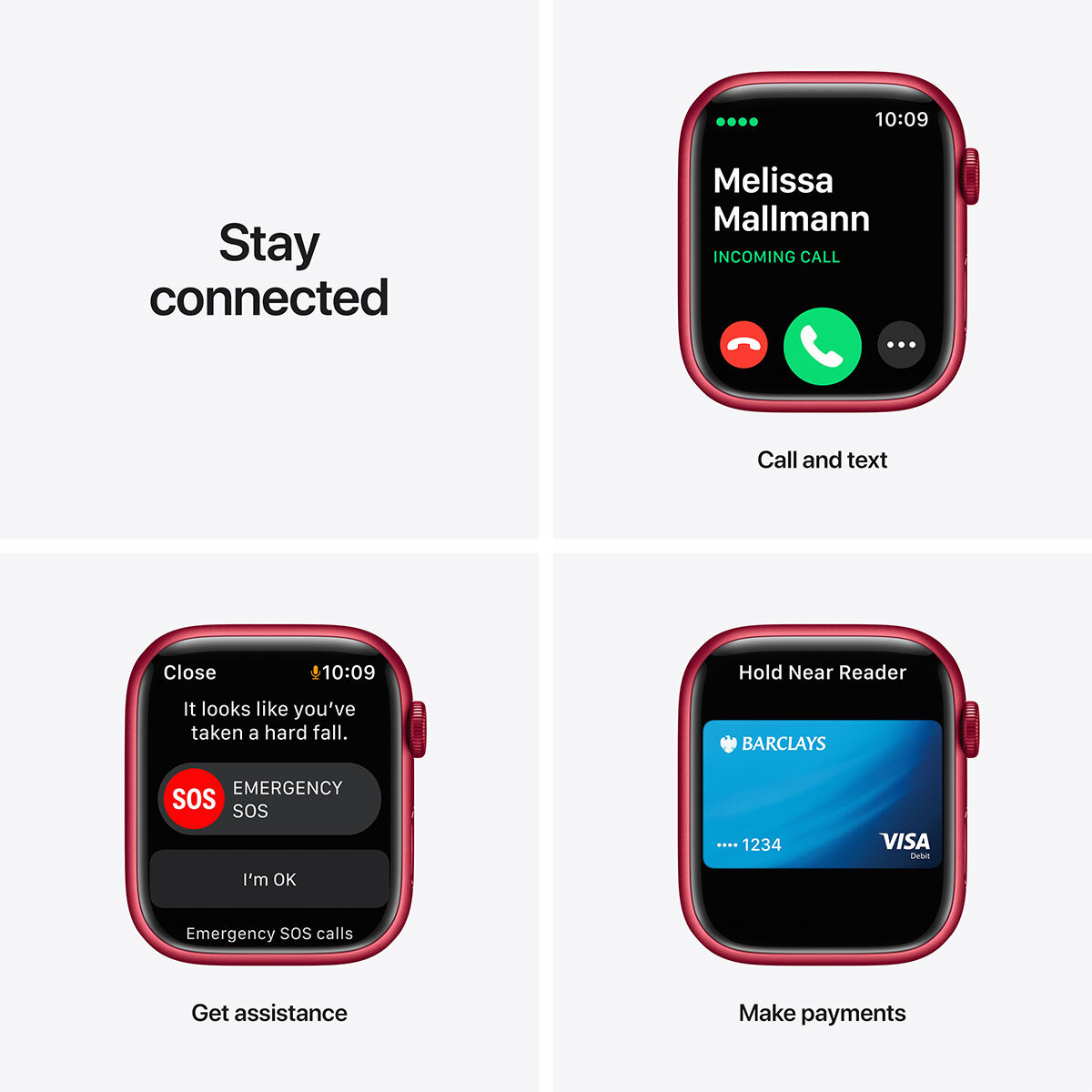 Apple Watch Series 7 GPS + Cellular, 45mm (PRODUCT)RED Aluminium Case with (PRODUCT)RED Sport Band, MKJU3B/A