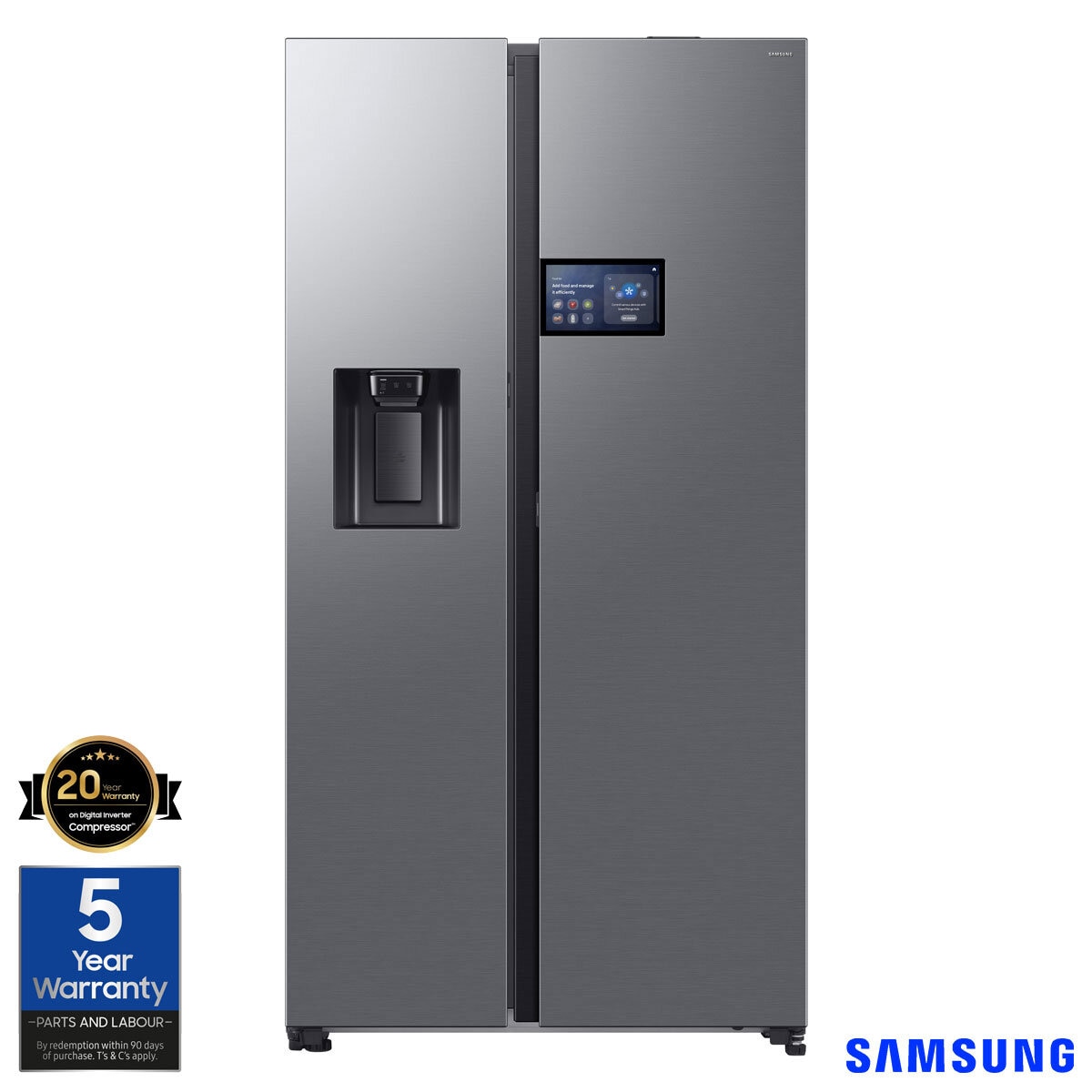 Samsung Series 9, RS90F64EETEU Side by Side Fridge Freezer, E Rated in Silver