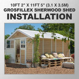 Installation for Grosfillex Sherwood 10ft 2" x 11ft 5" (3.1 x 3.5m) Shed in Oak/White - Model Sherwood 11