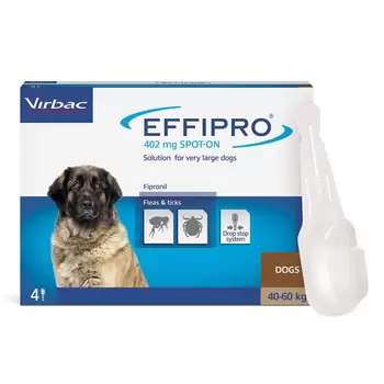 Effipro® Spot-On Flea and Tick Treatment for Extra Large Dogs (40-60kg), 4 x 402mg