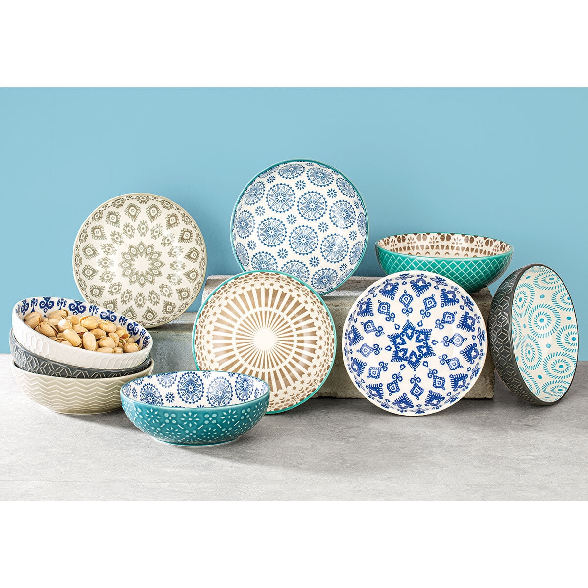 Signature Housewares Stoneware Bowls, 10 Piece Set Cost...