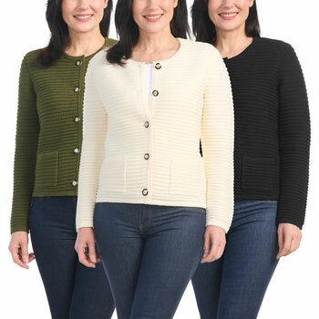 Hilary Radley Textured Knit Jacket