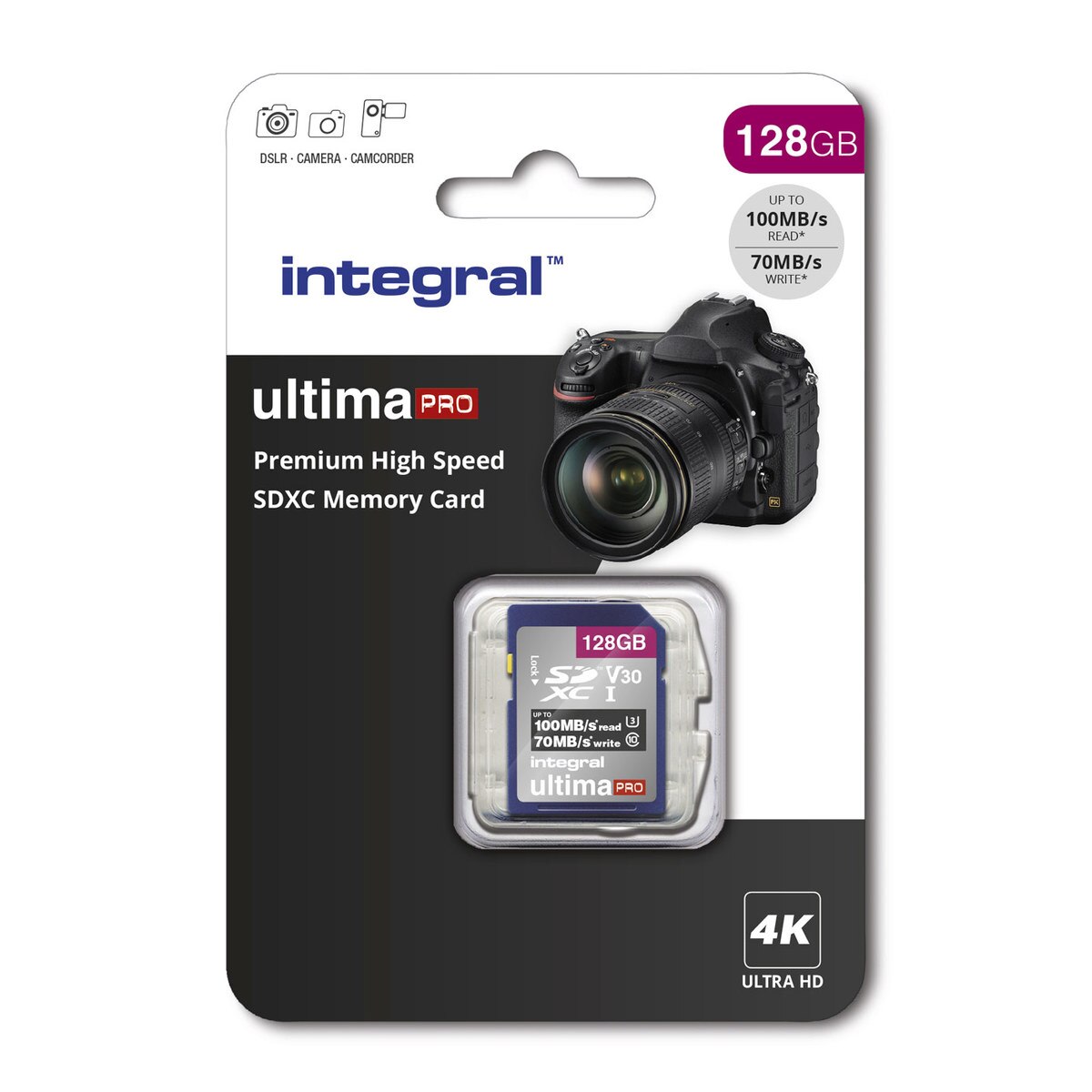 Integral 128GB SD Card, MicroSDXC UHS1 U3 CL10 V30 A1 Costco UK