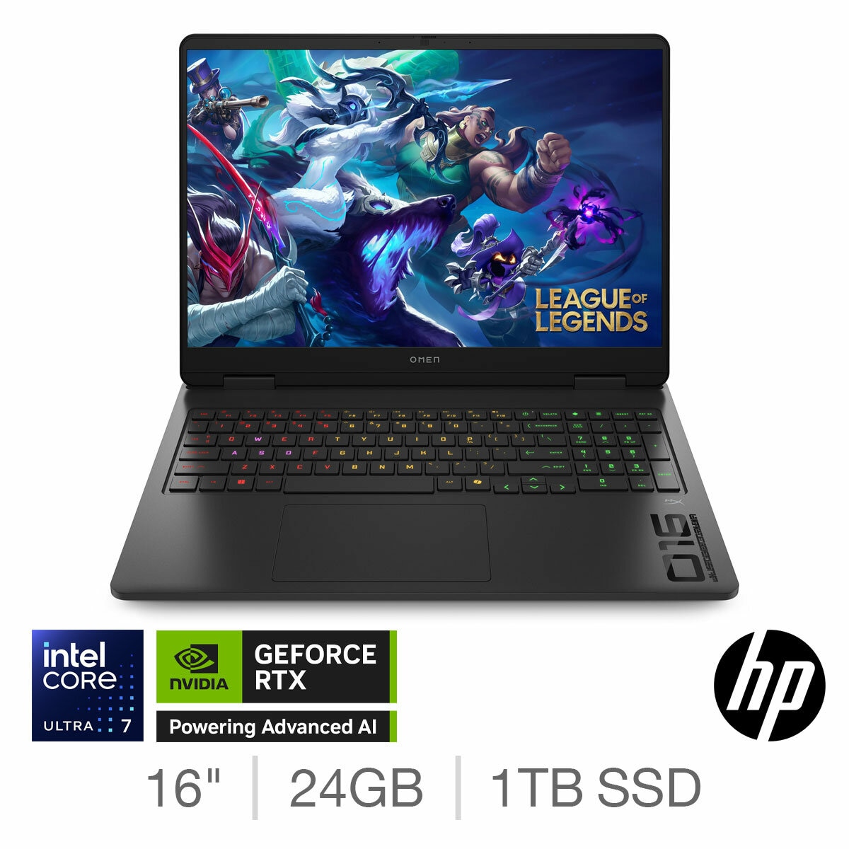 HP Omen, Intel Core Ultra7 255H, 24GB, 1TB SSD, 16 Inch gaming Laptop, 16-am0011na