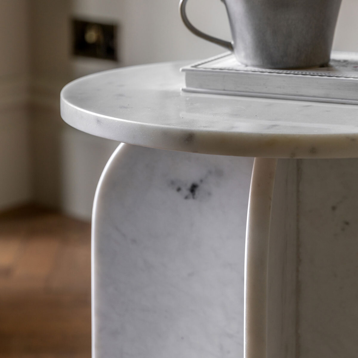 Gallery Amalfi White Marble Side Table
