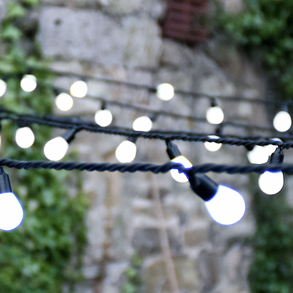 50 Large Bulb Ice White Outdoor String, Outdoor String Lights Costco Uk
