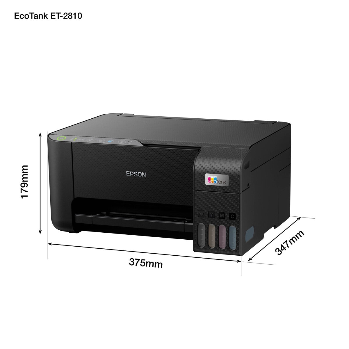 Buy Epson EcoTank ET2810 Dimensions Image at Costco.co.uk