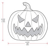 Halloween 17 Inches (44.4cm) Squatty Jack O Lantern Pumpkin With LED Flickering Lights & Sounds