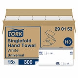 Tork Singlefold Hand Towel, 15 x 300 Sheets