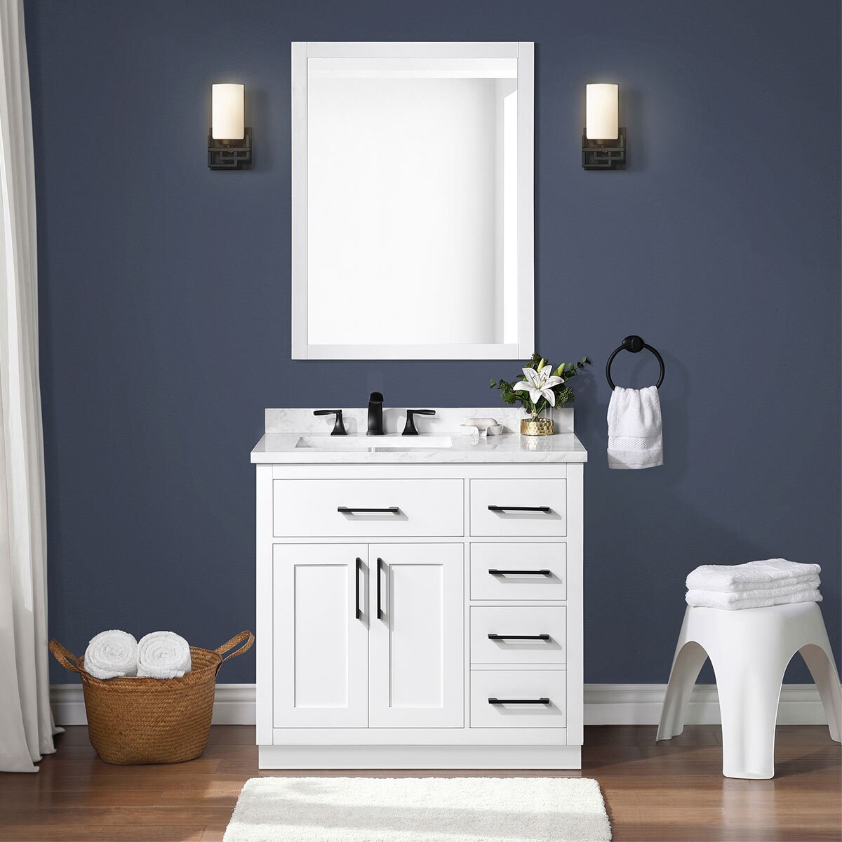 Ove Decors Alonso 91cm Freestanding Vanity in White Cos...