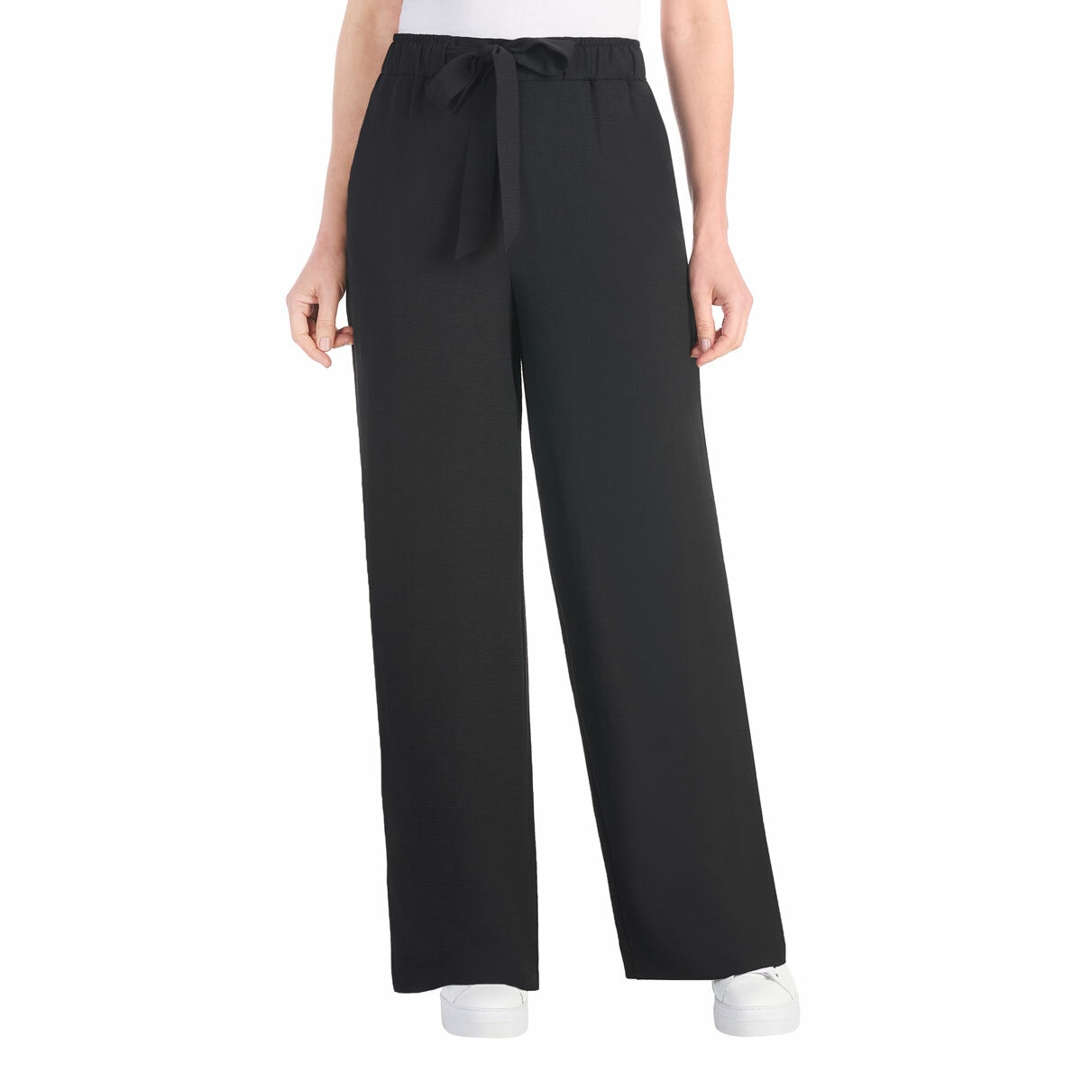 Hilary Radley Crinkle Wide Leg Pant in Black