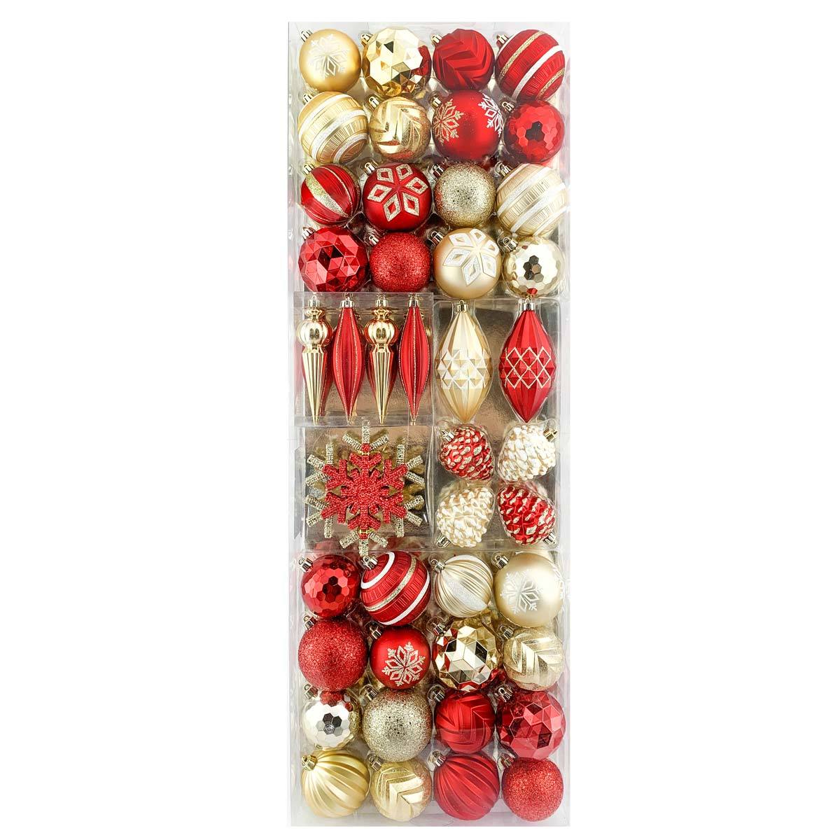 Beaumont 54pc Ornament Set Gold Red
