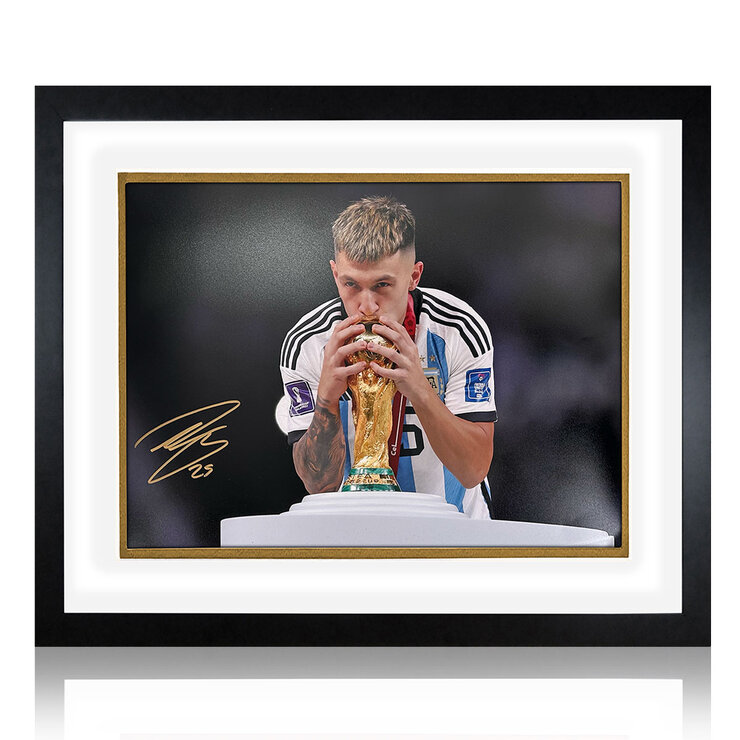 Lisandro Martinez Signed Framed Argentina Football Image Lisandro Martinez Signed Framed Argentina Football Image